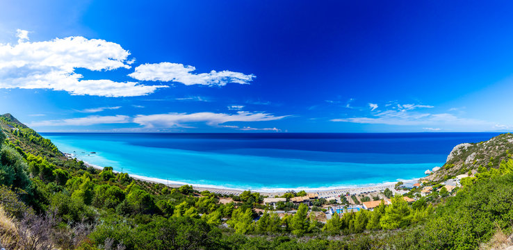 Kathisma beach at Lefkada, Greece / Kathisma Beach is one of the best beaches in Lefkada Island in Ionian Sea