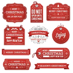 Collection of Red Christmas Labels © Carl