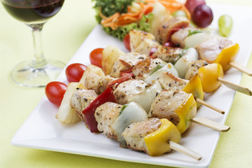 Grill Pork barbecue and vegetable