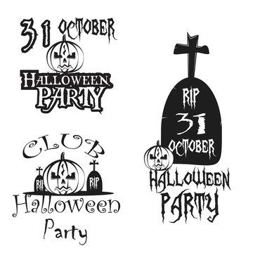 Party  Halloween Poster. Vector illustration logos