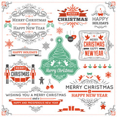 Large Collection of Christmas Design Elements