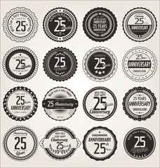 Anniversary retro labels collection 20 years