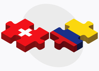 Switzerland and Colombia Flags