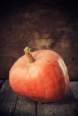 Pumpkin on wooden background