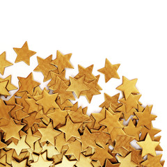 Scattered gold confetti stars - square