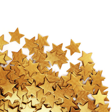 Scattered Gold Confetti Stars - Square