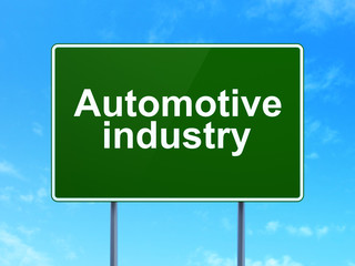 Manufacuring concept: Automotive Industry on road sign