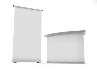 Blank roll up banner display and Blank Exhibition Trade Stand - Display
