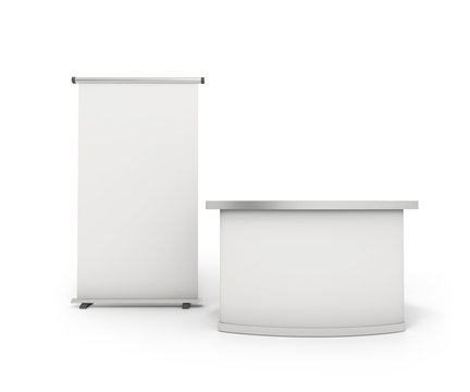 Blank roll up banner display and Blank Exhibition Trade Stand - Display