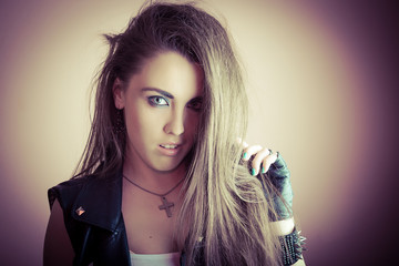 Young beautiful and sexy punk girl