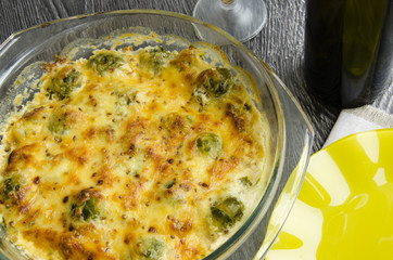 Brussels sprouts baked with cheese