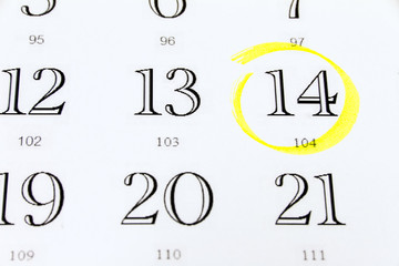 Red push pin selecting a date on the calendar