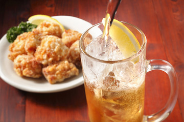 ハイボールと唐揚げ　Whisky Highball and Fried chicken