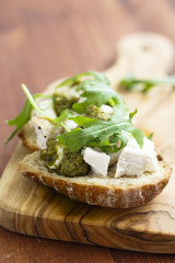 Turkey, arugula and pesto sandwich