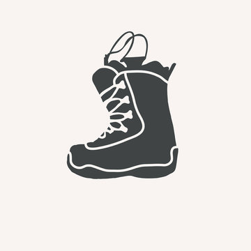 Snowboard boot icon vector isolated illustration.