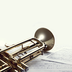 Trumpet on sheet music