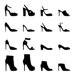Set of women's shoes, vector illustration