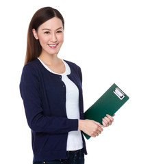 Fototapeta premium Woman hold with clipboard