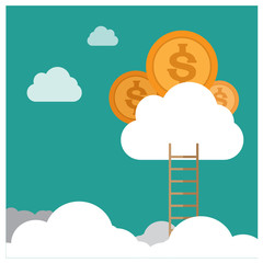 vector Higher Steps to Business Success teamwork