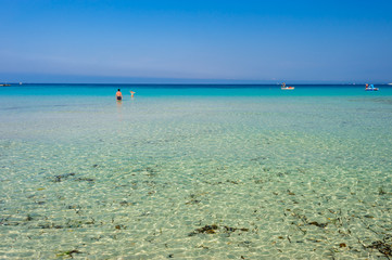 Clear sea in Mondello, Palermo, Italy. - 94211097