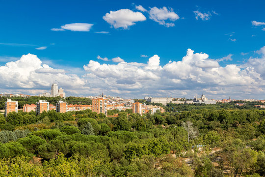 Skyline view of Madrid, Spain