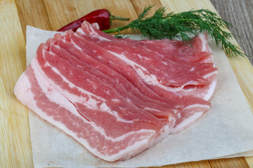 Raw bacon