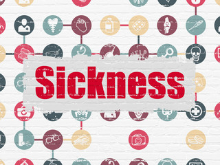 Medicine concept: Sickness on wall background