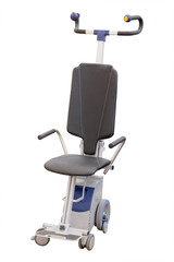 Wheelchair under the white background