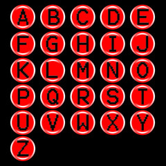 Alphabet red on white background