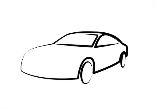 modern car silhouette - automobile illustration