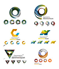 Universal abstract geometric shapes - business emblems