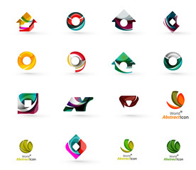 Set of various geometric icons -  rectangles triangles squares