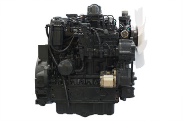 The image of an engine under the white background