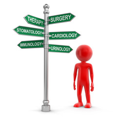 Man and Sign Directions (clipping path included)