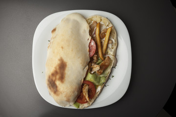 sandwich on white plate