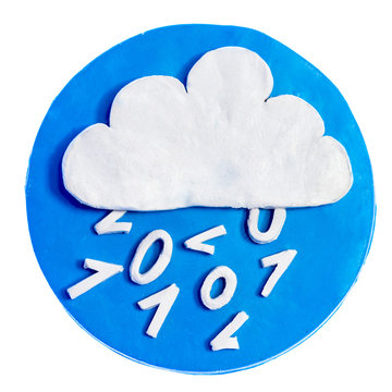 White cloud on blue background