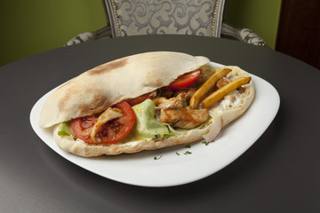 sandwich on white plate