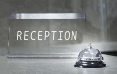Hotel reception with bell