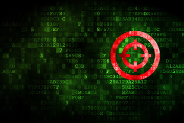 Finance concept: Target on digital background