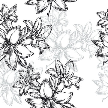 seamless pattern flowers lily