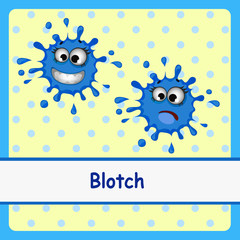 Blotch, funny characters on a yellow background