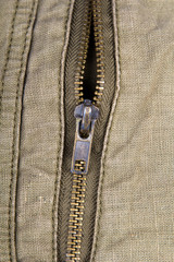 closeup of a metal zipper - shallow depth of field