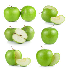 green apple on white background
