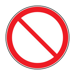 Prohibition sign isolated on white for no entry, no entrance, wrong way, banning concepts. Red prohibition, restriction - no entry sign. Red no or not allowed symbol on white background. Stock vector