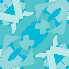 Blue Symmetrical Triangle Tile Pattern