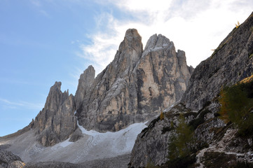 Fototapeta na wymiar Dolomites / The Dolomites are a mountain range located in northeastern Italy. They form a part of the Southern Limestone Alps and extend from the River Adige to the Piave Valley.