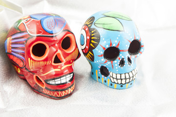 Ceramic skulls.