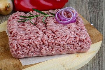 Raw minced pork meat
