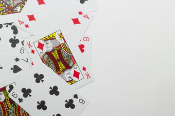 Playing cards - isolated on the white background