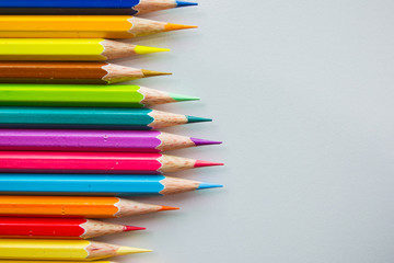 Fototapeta premium Colour pencils isolated on white background close up